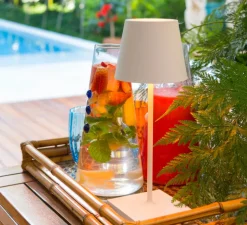 Baladeuse, Poldina Mini, blanc, IP65, LED, dim, 2200-3000K, 234-256 lm, Ø11cm, H30cm - Zafferano