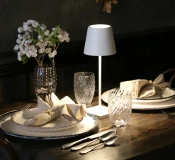 Baladeuse, Poldina Mini, blanc, IP65, LED, dim, 2200-3000K, 234-256 lm, Ø11cm, H30cm - Zafferano