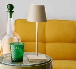 Baladeuse, Poldina Mini, sable, IP65, LED, dim, 2200-3000K, 234-256 lm, Ø11cm, H30cm - Zafferano