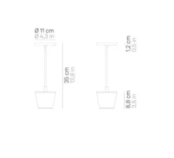 Baladeuse, Poldina Reverso, blanc, IP54, LED, dim, 2200-2700-3000K, 241-250-262 lm, Ø11cm, H35cm - Zafferano