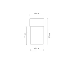 Baladeuse, Rizzo, vert, LED, dim, 3000K, 250 lm, Ø9cm, H16cm - Robin