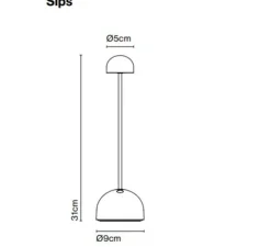 Baladeuse, Sips, marron chocolat, or, IP43, LED, dim, 2700K, 327 lm, Ø9cm, H31cm - Marset
