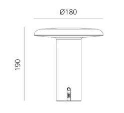 Baladeuse, Takku, rouge, LED, dim, 3000K, 145 lm, Ø18cm, H19cm - Artemide
