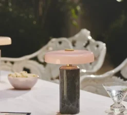 Baladeuse, Trip, Hermès Grey, Marbre gris, IP44, LED, dim, 3000K, Ø17cm, H21cm - Design by us