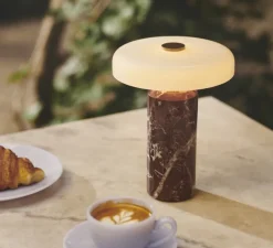 Baladeuse, Trip, Marbre rouge, IP44, LED, dim, 3000K, Ø17cm, H21cm - Design by us