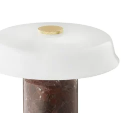 Baladeuse, Trip No.2 , opaline blanche, Marbre burgundy, IP44, LED, dim, 2700K, Ø18cm, H22cm - Design by us