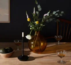 Baladeuse, Wick, noir, LED, dim, 2600K, lm, Ø12cm, H26cm - Graypants