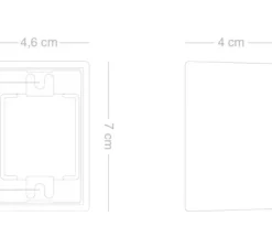 Base pour applique, douille s14d, porcelaine blanche, pour ampoule tubulaire, L7cm, H4cm, P4.6cm - Zangra