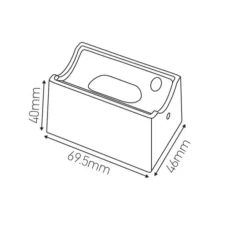 Base pour applique murale S14d, tube, noir, L7cm, H4cm, l4.6cm - Zangra