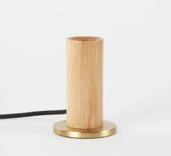 Base pour lampe, Knuckle, chêne, laiton, Ø8,5cm, H12,5cm - Tala