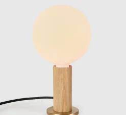 Base pour lampe, Knuckle, chêne, laiton, Ø8,5cm, H12,5cm - Tala