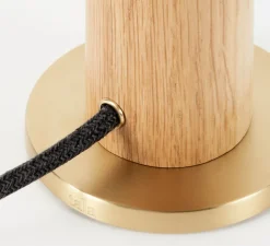 Base pour lampe, Knuckle, chêne, laiton, Ø8,5cm, H12,5cm - Tala