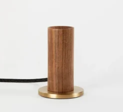 Base pour lampe, Knuckle, noyer, laiton, Ø8,5cm, H12,5cm - Tala