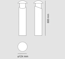 Borne, Alfiere Large, gris foncé, IP65, Ø12,4cm, H60cm - 9010 Novantadieci