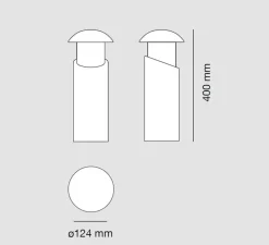 Borne, Alfiere Small, gris foncé, IP65, Ø12,4cm, H40cm - 9010 Novantadieci