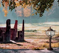 Borne, Betulle 2064, Laiton vieilli, cuivre, IP44, Ø26cm, H48cm - Moretti Luce