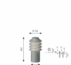 Borne, Bysted Garden courte, Aluminium granité, IP65, LED, 2700K, lm, Ø13,2cm, H25,4cm - Louis Poulsen