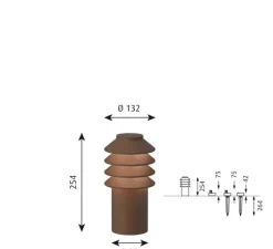 Borne, Bysted Garden courte, Corten, IP65, LED, 2700K, lm, Ø13,2cm, H25,4cm - Louis Poulsen