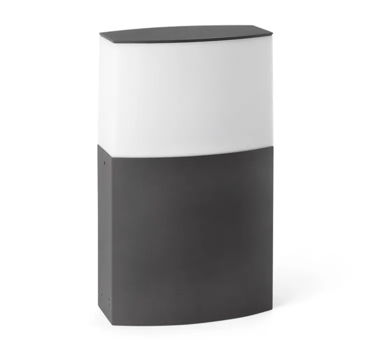 Borne d'extérieur, Datna, gris anthracite et diffuseur blanc, H30cm - FARO