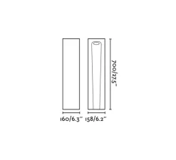 Borne, Grot 700, béton, IP55, LED, 2700K, 77 lm, L15,8cm, H70cm - Faro