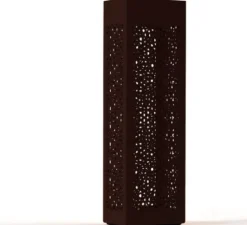 Borne, Hogar Moucharabieh N°5, rouille, IP67, LED, 2700K, 2376 lm, L25cm, H81,4cm - Roger Pradier