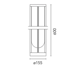 Borne, In Vitro, vert forêt, IP65, LED, 2700K, 667 lm, Ø15,5cm, H60cm - Flos