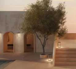 Borne, Lanterne Slim 267.01.OO, laiton, IP55, LED, dim, 2700K, 750 lm, L15cm, H37cm - Il Fanale