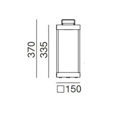 Borne, Lanterne Slim 267.01.OO, laiton, IP55, LED, dim, 2700K, 750 lm, L15cm, H37cm - Il Fanale