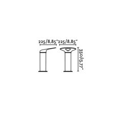 Borne, Lotus, gris foncé, LED, 3000k, 1120lm, l25cm, H35cm - Faro