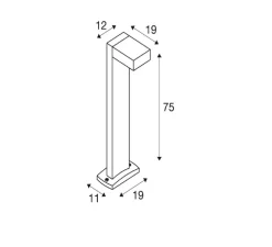 Borne, Quadrasyl 75, anthracite, IP44, L1919cm, H75cm - SLV