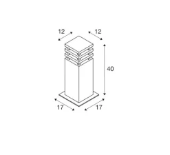 Borne, Rusty square, rouille, IP55, LED, 3000K, 90 lm, L12cm, H40cm - SLV