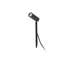 Borne, Seth-28, noir, LED, L4cm, 2700K, 450lm, H28cm, IP44, 40° - Faro