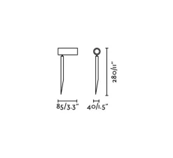 Borne, Seth-28, noir, LED, L4cm, 2700K, 450lm, H28cm, IP44, 40° - Faro