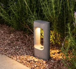 Borne, Totem 285, gris, IP55, LED, 3000K, 370 lm, L15cm, H28,5cm - Faro