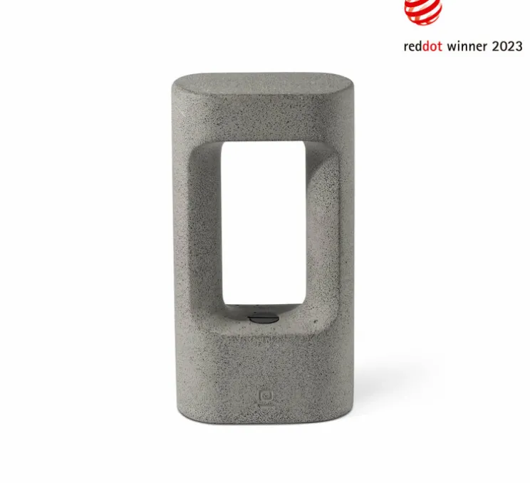 Borne, Totem 285, gris, IP55, LED, 3000K, 370 lm, L15cm, H28,5cm - Faro