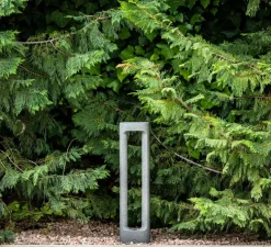 Borne, Totem 611, gris, IP55, LED, 3000K, 370 lm, L15cm, H61,1cm - Faro