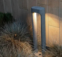 Borne, Totem 611, gris, IP55, LED, 3000K, 370 lm, L15cm, H61,1cm - Faro