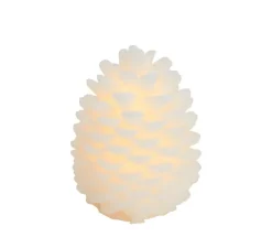 Bougie, cire, Pomme de Pin, Clara, blanc, LED, Ø10cm, H14cm - Sirius