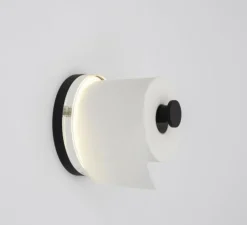 Dérouleur de papier toilette, L-Hop 2, noir, IP44, LED, 3000K, 600lm, Ø13,5cm, P14,5cm - DARK
