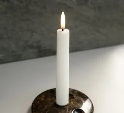 Duo de Lampes Bougie, Taper, blanc, Ø2,3cm, H15cm, LED, dim, 2400K, 6 lm-Uyuni