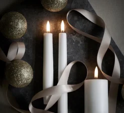 Duo de Lampes Bougie, Taper, blanc, Ø2,3cm, H15cm, LED, dim, 2400K, 6 lm-Uyuni