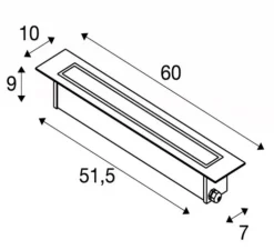 Encastré de sol, DASAR® 600, noir, IP65, LED, dim, 3000K, 2200 lm, L60cm, H10cm - SLV