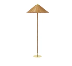 Lampadaire, 9602, saule, osier, laiton, Ø63cm, H152cm - Gubi