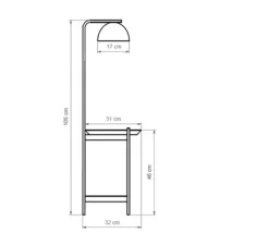Lampadaire, Absis P, noir et blanc, Ø32cm, H105cm - Luxcambra