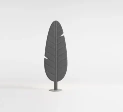Lampadaire acoustique, Eden F1 feuille de bananier, gris fumé, LED, 2700K, 3500 lm, L60cm, H180cm - Rotaliana