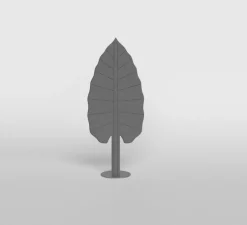 Lampadaire acoustique, Eden F3 feuille d'alocasia, gris fumé, LED, 2700K, 3500 lm, L70cm, H165cm - Rotaliana