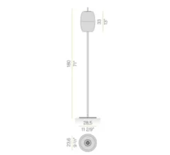 Lampadaire, Adamas, verre rose, structure laiton, LED, dim, 2700K, 624 lm, Ø28,5cm, H180cm - Panzeri