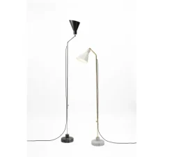 Lampadaire, Alzabile, blanc brillant, laiton, marbre blanc, LED, 2700K, 806lm, L38cm, H216cm - Tato Italia