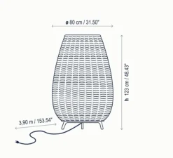 Lampadaire, Amphora 2, beige, IP66, Ø80cm, H123cm - Bover