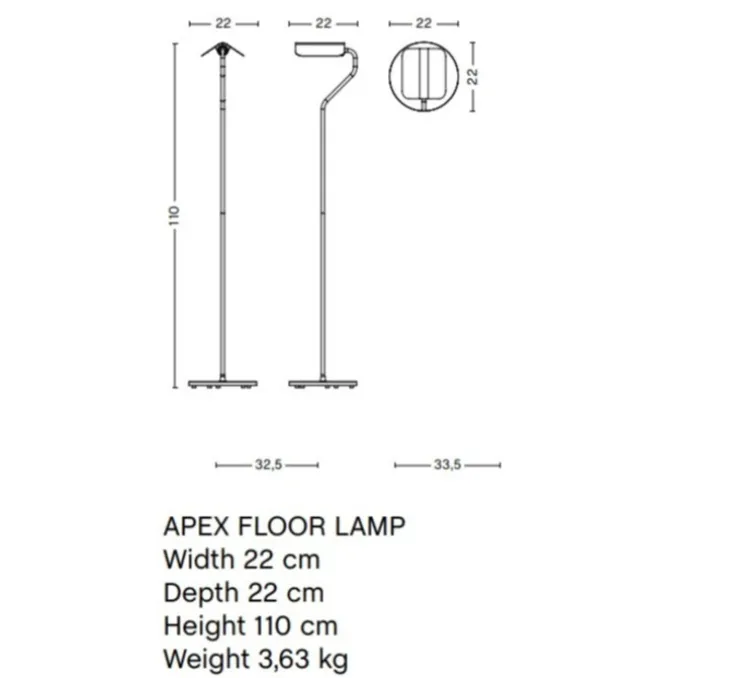 Lampadaire, Apex, vert, L32,5cm, H110cm - HAY